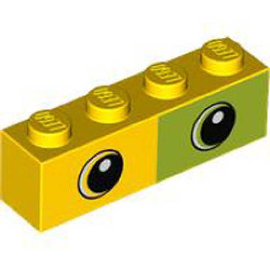 Brick 1x4 Number 61 Bright Yellow