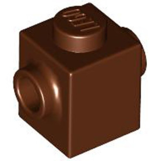 Brick 1x1 with 2 Knobs Reddish Brown