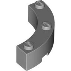 Bow 1/4 4x4x1 Medium Stone Grey