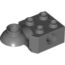 Brick 2x2 Diameter 4.85 Horizontal Snap Dark Stone Grey