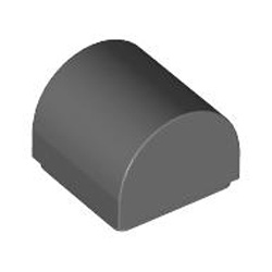 Plate 1x1x2/3 Outside Bow Dark Stone Grey