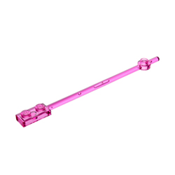 Plate 1x2 with Shaft 12M with Hollow Knob Transparent Medium Reddish Violet