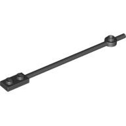 Plate 1x2 with Shaft 12M with Solid Knob Black