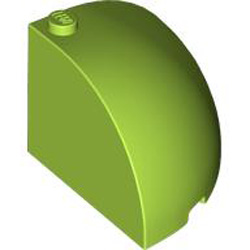 1/4 Sphere 4x4x2 2/3 with Knob Bright Yellowish Green