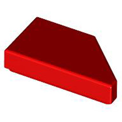 Tile 1x2 Degree 45 Cut Left Bright Red