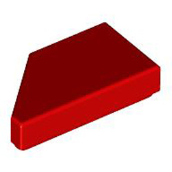 Tile 1x2 Degree 45 Cut Right Bright Red