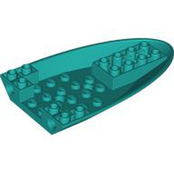 Roof Tile 6x10 Inverted Degree 45 with Bow Bright Bluish Green