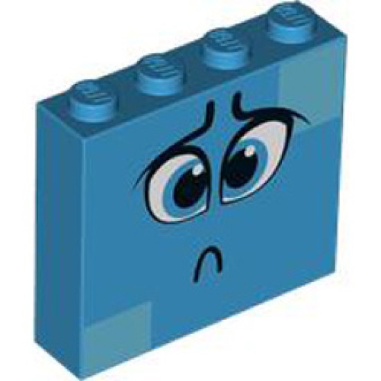 Brick 1x4x3 Number 4 Dark Azur