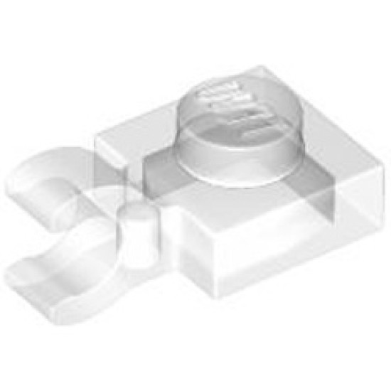 Plate 1x1 with Holder Vertical Transparent White