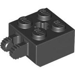 Brick 2x2 Friction / Fork Vertical End (7 Teeth) Black