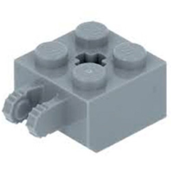 Brick 2x2 Friction / Fork Vertical End (7 Teeth) Medium Stone Grey