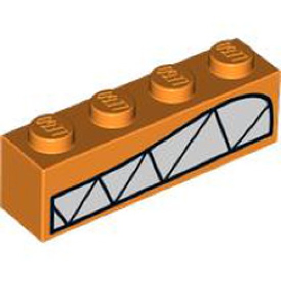 Brick 1x4 Number 63 Bright Orange