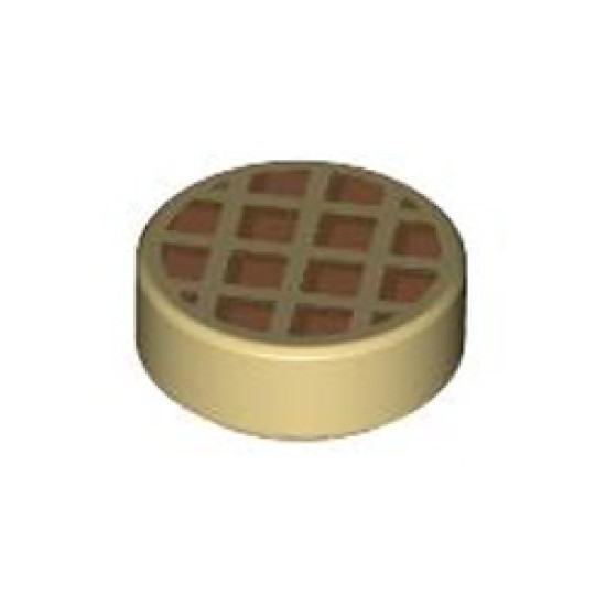 Flat Tile 1x1 Round Number 121 Brick Yellow