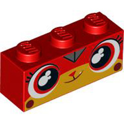 Brick 1x3 Number 52 Bright Red
