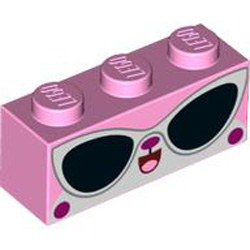 Brick 1x3 Number 53 Light Purple
