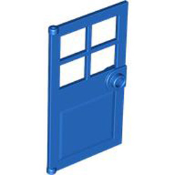 Door with Panes Front Frame 1x4x6 Bright Blue