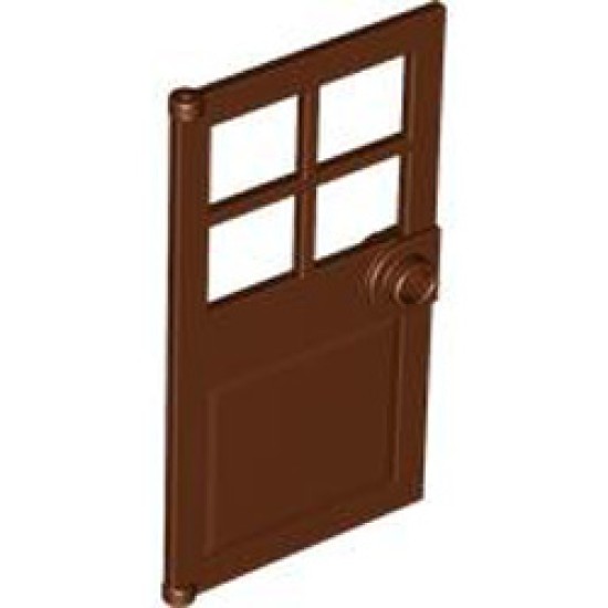 Door with Panes Front Frame 1x4x6 Reddish Brown