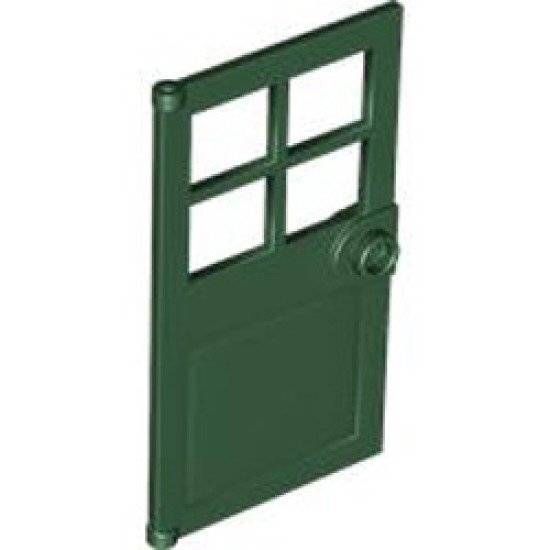 Door with Panes Front Frame 1x4x6 Earth Green