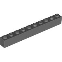 Brick 1x10 Dark Stone Grey