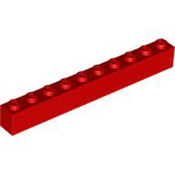 Brick 1x10 Bright Red