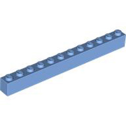 Brick 1x12 Medium Blue