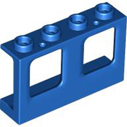 Wall with Window with Radius 1x4x2 Bright Blue