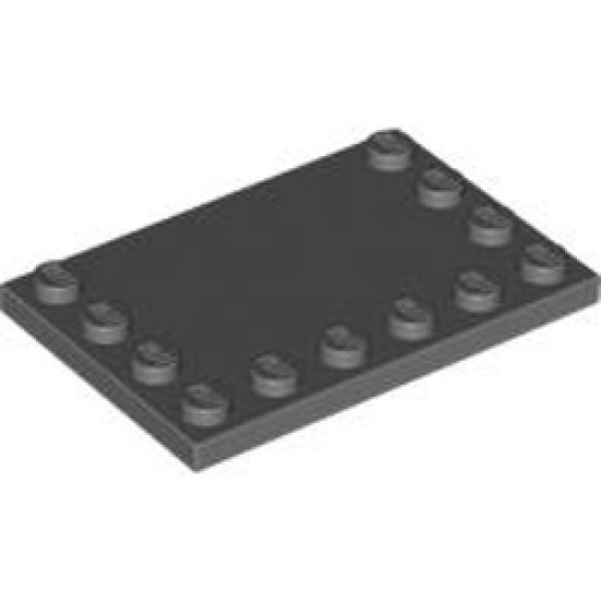 Plate 4x6 with 12 Knobs Dark Stone Grey