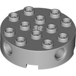 Technic Brick 4x4 Round Medium Stone Grey