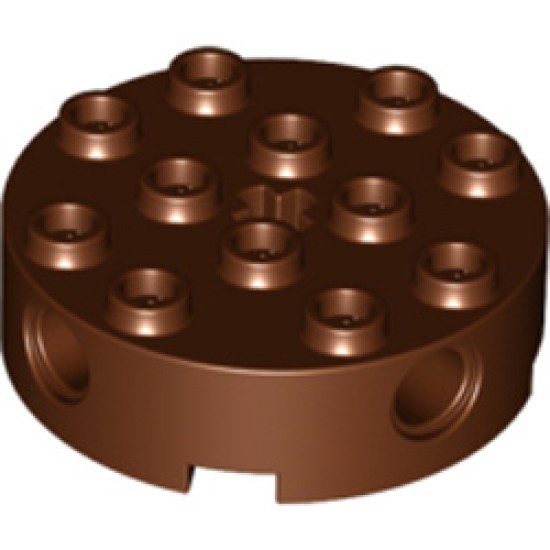 Technic Brick 4x4 Round Reddish Brown