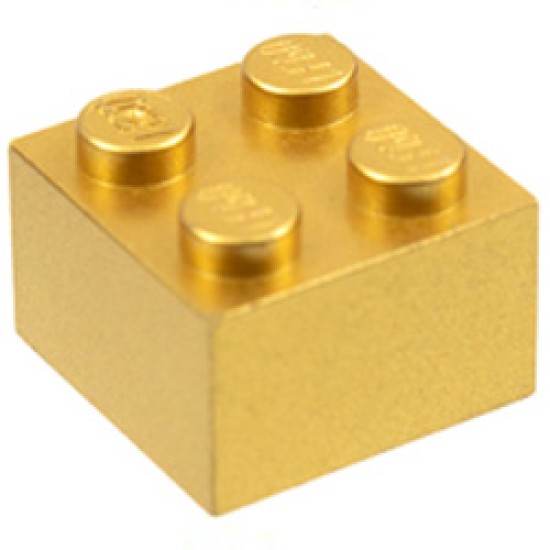 Brick 2x2 Lakeret Gold Laquered