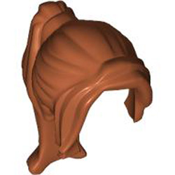 Wig with Long Ponytail Dark Orange