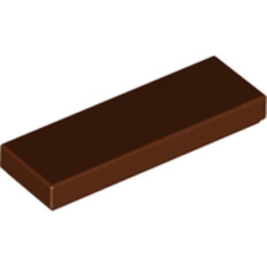 Flat Tile 1x3 Reddish Brown