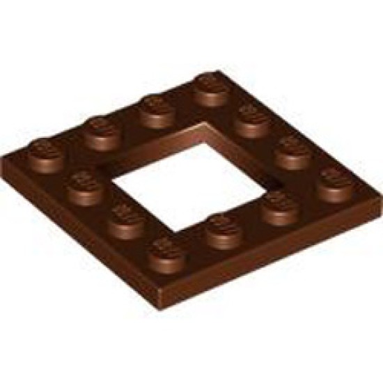 Frame Plate 4x4 Reddish Brown