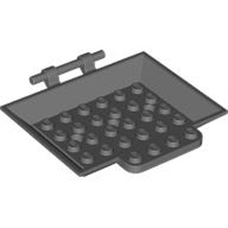 Design Element Back 6x8x1 with 3.2 Shaft Dark Stone Grey