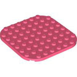 Plate 8x8 Circle Vibrant Coral