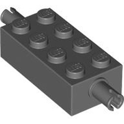 Bearing Element 2x4 with Double Snaps Dark Stone Grey