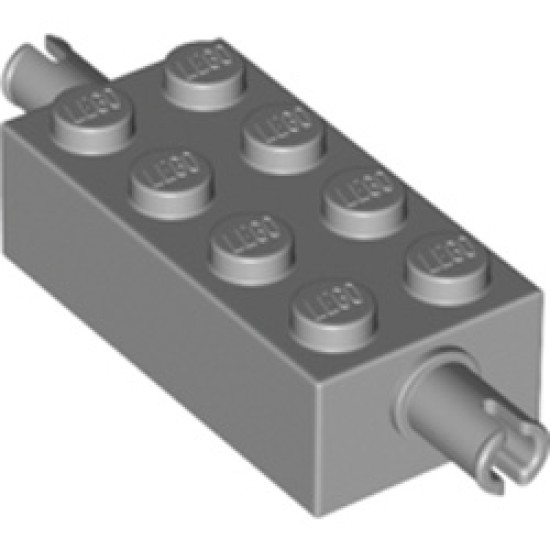 Bearing Element 2x4 with Double Snaps Medium Stone Grey