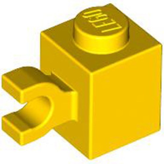 Brick 1x1 with Holder Vertical Bright Yellow