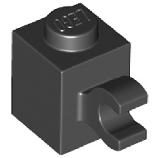 Brick 1x1 with Holder Vertical Black