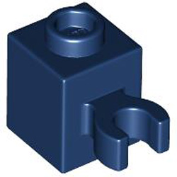 Brick 1x1 with Holder Horizontal Earth Blue