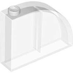 Brick 1x4x3 Outside Half Bow Number 1 Transparent