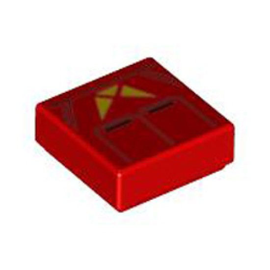 Flat Tile 1x1 Number 214 Bright Red