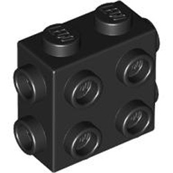 Brick 1x2x1 2/3 with 8 Knobs Black