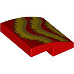 Plate with Bow 2x2x2/3 Number 41 Bright Red