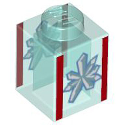 Brick 1x1 Number 31 Transparent Light Blue