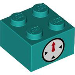 Brick 2x2 Number 138 Bright Bluish Green