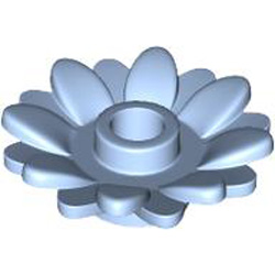 Plant with Plate 1x1 Number 1 with 16 Petals Light Royal Blue