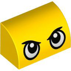 Brick 1x2 Outside Half Bow Number 2 Bright Yellow