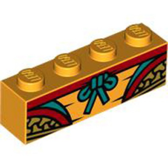 Brick 1x4 Number 80 Flame Yellowish Orange