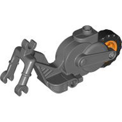 Motor Cycle Frame with Rear Bright Orange Rim Flywheel Number 1 Dark Stone Grey